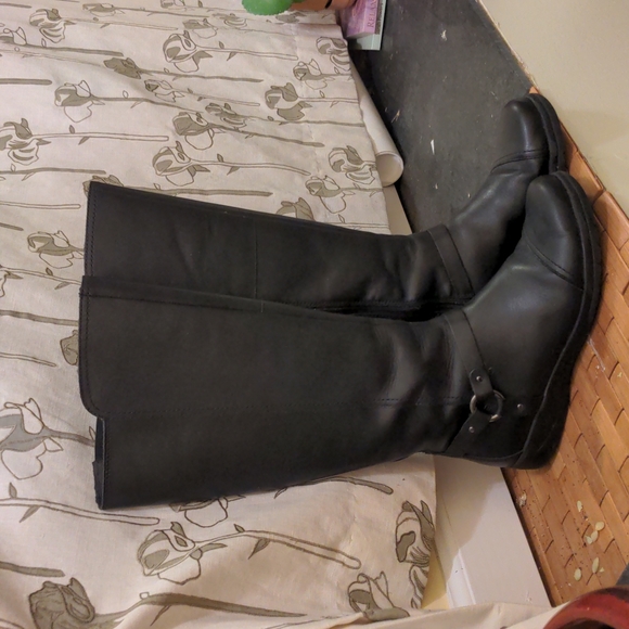 EUC Tall Black Leather Boots - size 8 - Picture 4 of 12